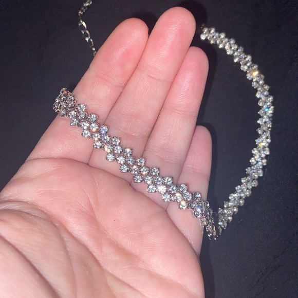Rhinestone Choker for Grad, Wedding, Summer celebrating sparkles. - Picture 1 of 6